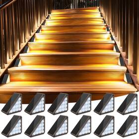 Ip67 Audles 708686969375 12 Pack Solar Stair Lights Outdoor With Waterproof L