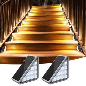 Ip67 Audles 708686969429 2 Pack Solar Stair Lights Outdoor Step With Waterproof War