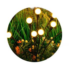 Augbeer 744110123340 Solar Lights With 96 Leds Big Bulb And Firefly Light For Outdoor Decorations