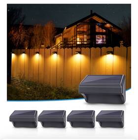 Aulanto 767065681918 Solar Led Deck Lights White Warm Rgb Modes Waterproof Outdoor