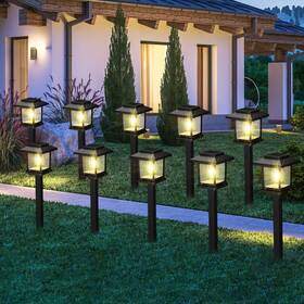 Mjo-aurelema-1984 Aurelema 20 Pack Solar Pathway Outdoor Lights Waterproof Ip55 House Shape Walkwa