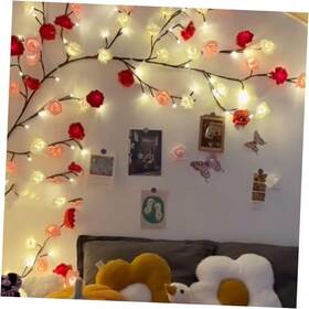 Yolo999 Autumncolor 7.55 Ft Tree Branch Lights For Wall 8 Modes Artificial Rose 144 Led