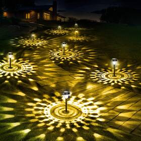 Auveri 700937291471 10 Pack Warm White Solar Led Garden Lights Upgraded Waterproof Outdoor Illumi