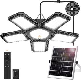 Auzev 744110654547 Solar Light For Shed With Constant On And Motion Activated Simple 2 Modes Tempered