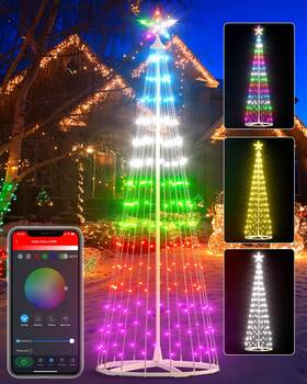 Bmsl15 Avatar Controls 8ft Smart Outdoor Christmas Content Led Light Show - White