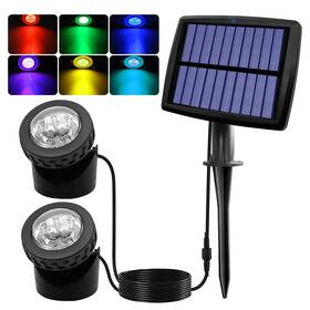 Aveki 586159370344 12 Led Solar Pond Spotlights Dual Head Waterproof Landscape Lighting For Garden