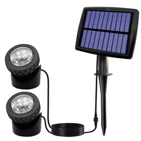 Aveki 886353620016 Solar Pond Spotlights 2 In 1 12 Led Lights With Dual Head Waterproof S