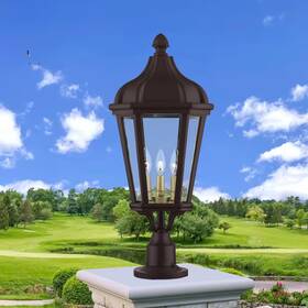 Aviance Lighting 705353705700 Harlington 3-light Bronze Cast Aluminum Hardwired Outdoor Waterproof Post Light