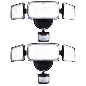 Awsens Sl5883-bk-2pack Upgraded 3 Head Led Security Lights With Motion Sensor 40w 3800lm