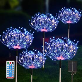 Axafnev 717063730743 5 Pack Outdoor Solar Garden Lights Firework 600 Led Waterproof