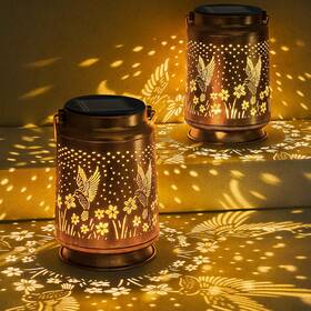 Yk-24083-2h Azeeboi 2 Pack Solar Lanterns Outdoor Waterproof Hummingbird Lantern Garden Decor Bir
