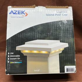 Azek 683531021418 Dimmable Island Lighted Post Cap Brown 5.5 Inch 2watt Adl55x55icapk