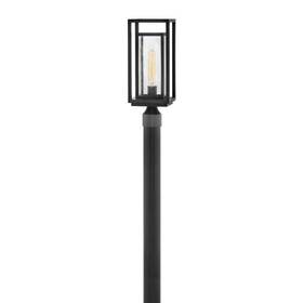 81-bel-4530442 Bailey Street Home Double Frame 1-light Medium Outdoor Post Or Pier Mount Lantern In Black With