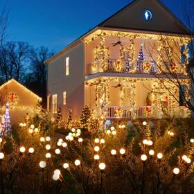Balglo 756588068245 8 Pack Solar Firefly Lights 64 Led Powered Garden Swaying Yard L