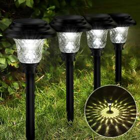 Balhvit 751300318776 Glass Solar Lights Outdoor 8 Pack Super Bright Pathway Up To 1