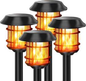 Xltd-1731 Balhvit 4 Pack Outdoor Garden Swimming Pool Pathway Flickering Flame Solar Torch Light