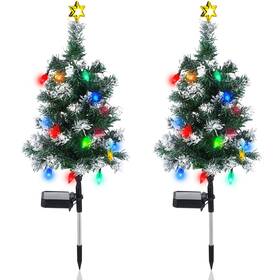 Christmas-baquler-06 Baquler 2 Solar Led Christmas Tree Stakes Outdoor Lighted Xmas Yard Decor-strawberry