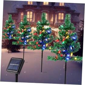 Sil-baquler-362 Baquler 4 Pcs Solar Christmas Tree Outdoor Decorations 30 Inch Prelit