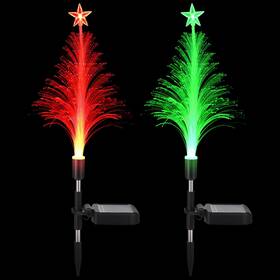 Sil-baquler-553 Baquler 2 Pcs Solar Christmas Tree Garden Stake Lights Outdoor Lighted