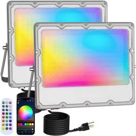 Beambox 313057045086 Gray Plug-in Integrated Led Landscape Flood Light 50-watt Color-changing Fixture