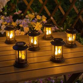 Beautyard 734172983402 Outdoor Solar Candles Lights Flickering Decorative Lantern Stake Lighting For