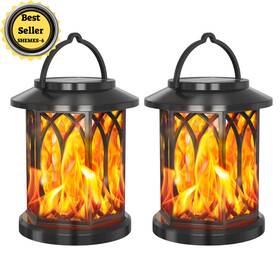 Yy91008 Bebrant Solar Lanterns Outdoor Flickering Flames Lights Hanging Lanter