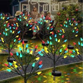 Bhcmsc02 Behiller Christmas Outside Decorations Solar Garden Lights Outdoor 2pack 40led Multico