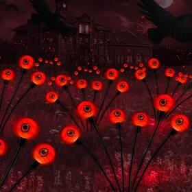 Bhyqo01 Behiller Outdoor Halloween Decorations Solar Spooky Lights-12led Scary Eyeballs Sway Inch