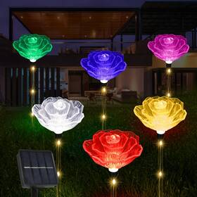 Mmgh1-6 Behiller Solar Garden Light Outdoor Waterproof 6packs Multicolor Bigger Rose