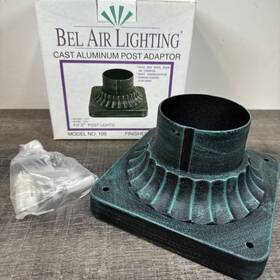 Bel Air Lighting 736916001021 Cast Aluminum Verde 3 Inch Post Adaptor Square Pier Mount Base