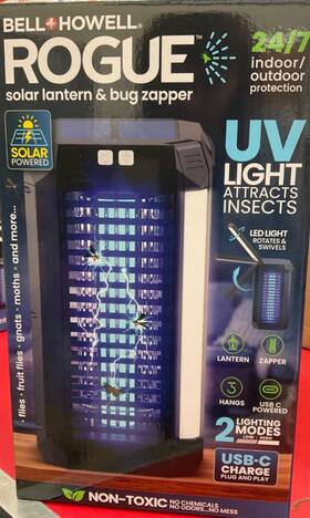 Bell And Howell 080313027673 Solar Lantern Bug Zapper Rogue