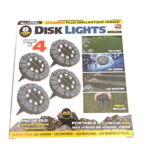 2554fel Bell And Howell 4-pc Led Solar Garden/pathway Disc Lights With Included Stakes Nip