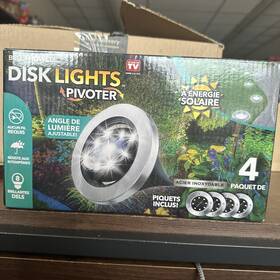 7792mo Bell And Howell Deluxe Disk Lights Led Solar Powered Stainless Steel Set Of 4