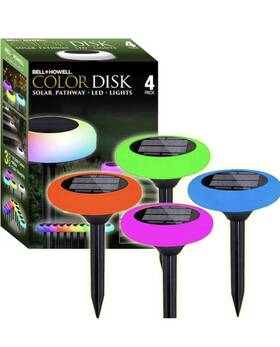 8540fe Bell Howell Vividisk Color Changing Led Solar Pathway Lights 4 Pack New