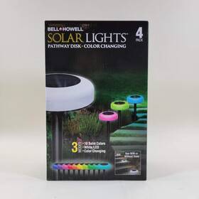 8540feh Bell Howell New Solar Color Changing Pathway Disk Lights
