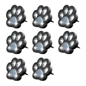 9822 Bell Howell 8-pk. Low Voltage Black Solar Powered Led Paw Print Path Lights