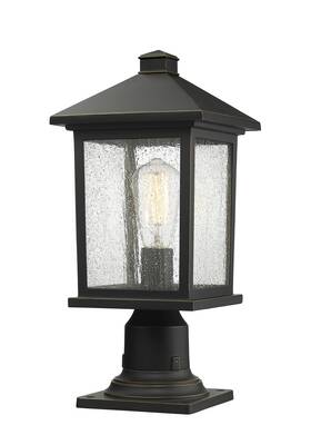 Zpl20315orb Bellevue Zpl20315 Bennie 8 Inch Tall Pier Mount Post Light - Bronze