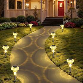 Benany 445023191145 Solar Lights Outdoor 8 Pack Mushroom Outside Waterproof Powered L