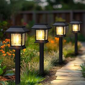 Ben049 Benany 12pack Solar Path Lights Outdoor Led Waterproof For Garden Yard Walkway Driveway