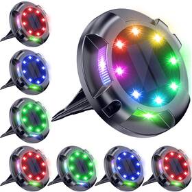 B0c3qqcb21 Biling Solar Pathway Lights Outdoor 8-pack Multi-color Led Uplight/sidelight