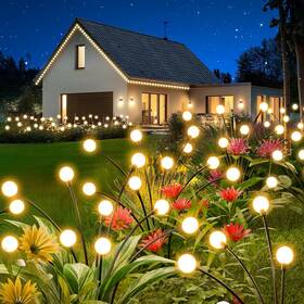 Bimoia Yhc-4p Solar Lights Outdoor Waterproof 4 Pack 32 Led Swaying Firefly Powered