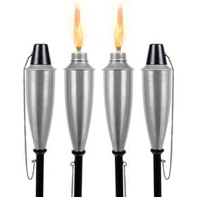 10979 Birdrock Home Can Torches 60 Inch Outdoor Weather Resistant Satin Silver 4-pack