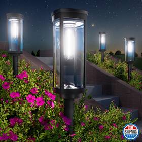 B0cxhmxhvf Bitpott 8-pack Solar Outdoor Pathway Lights Ip65 Auto On/off Walkway Driveway