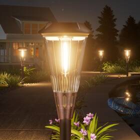 Hja001 Bitpott Bright Solar Pathway Lights Outdoor 8 Pack 2-in-1 Warm&cool Lig