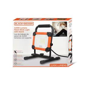 Black Decker 445029157190 3 000 Lumens Ac Plug-in Led Panel Work Light With H-stand Base