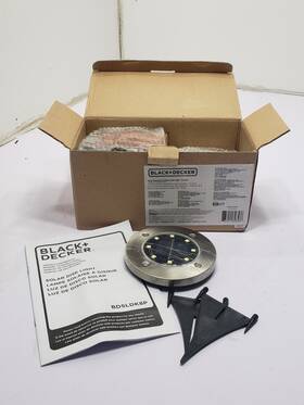 Bdsldk8p Black & Decker And 8/pk Outdoor Solar-powered Disk Light New Open Box
