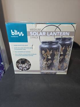 30454 Bliss Outdoors 2-pack Hanging And Tabletop Decorative Solar L Brushed Bronze