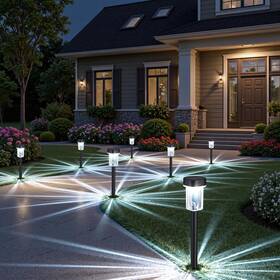 Blueyang 711181449754 Outdoor Solar Lights For Yard 8 Pack Pathway Waterproof 6000k Cold