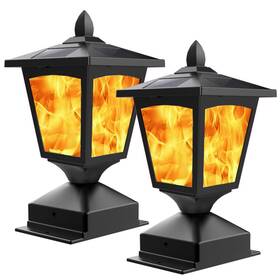 Blueyang 789219175173 Solar Post Flame Light Outdoor Deck Fence Cap Top Led Wih Flickeri