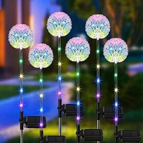 Bonlion 616361779259 Solar Garden Lights Outdoor Decor 6 Pack Dandelion With